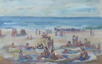 19. constantin bacalu ( 1884 - 1975 ) - plaja - tempera - 30 x 47 - 600 euro