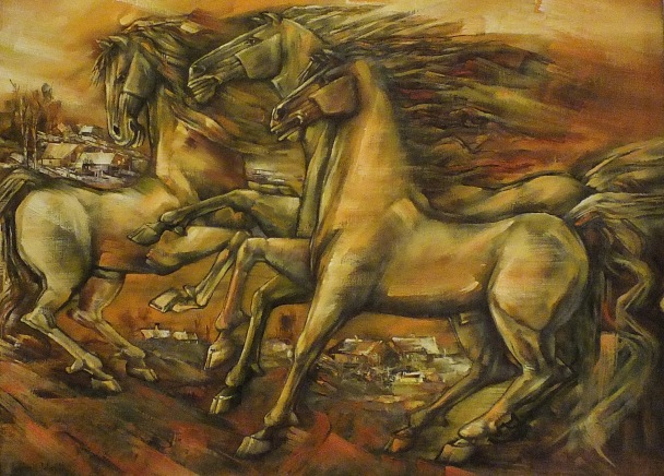 28. GHEO VLAD BOTAN - COMPOSITION WITH HORSES - PRIVATE COLLECTION - THE SAME THEME BY ORDER